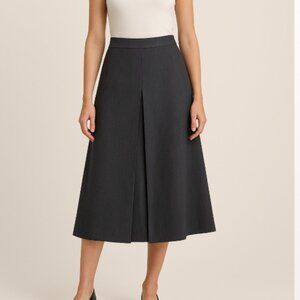 MELLODAY Charcoal Grey A-Line Midi Skirt Size XL NWT